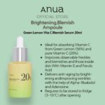 سرم ویتامین C لیمو سبز آنوا ۲۰٪ | Anua Green Lemon Vita C Blemish Serum 20% - Image 3