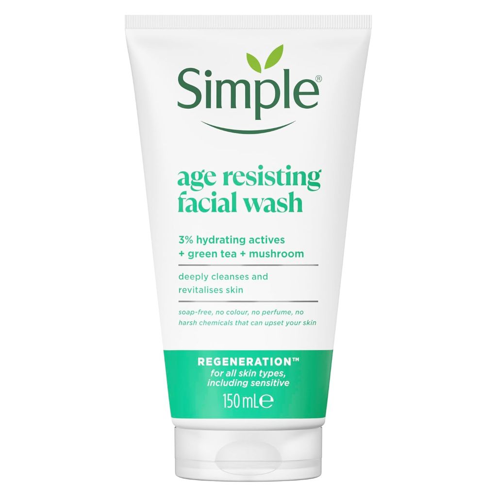 612Wa7gkoDL._SL1500_.jpg ژل شستشوی ضد پیری چای سبز سیمپل :Simple Age resisting Facial Gel Wash - Image 1