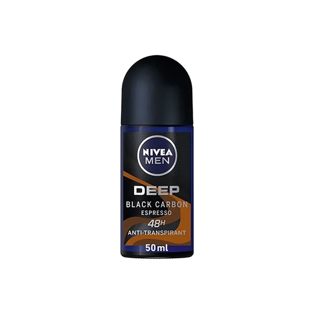 NIVEA-MEN-ROLL-ON-50ML-DEEP-BLACK-CARBON-ESPRESSO مام رول ضد تعریق مردانه نیوآ مدل DEEP BLACK CARBON (سبز) - Image 1